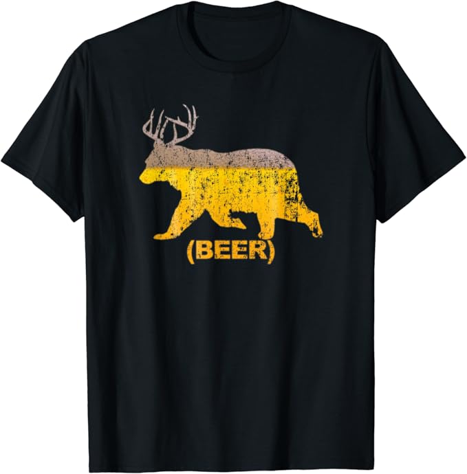 bear with antlers beer shirt